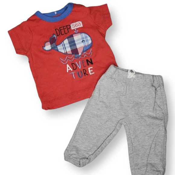 Boys 2 Pc Outfit Deep Sea Adventure 0-3 m - Picture 1 of 8